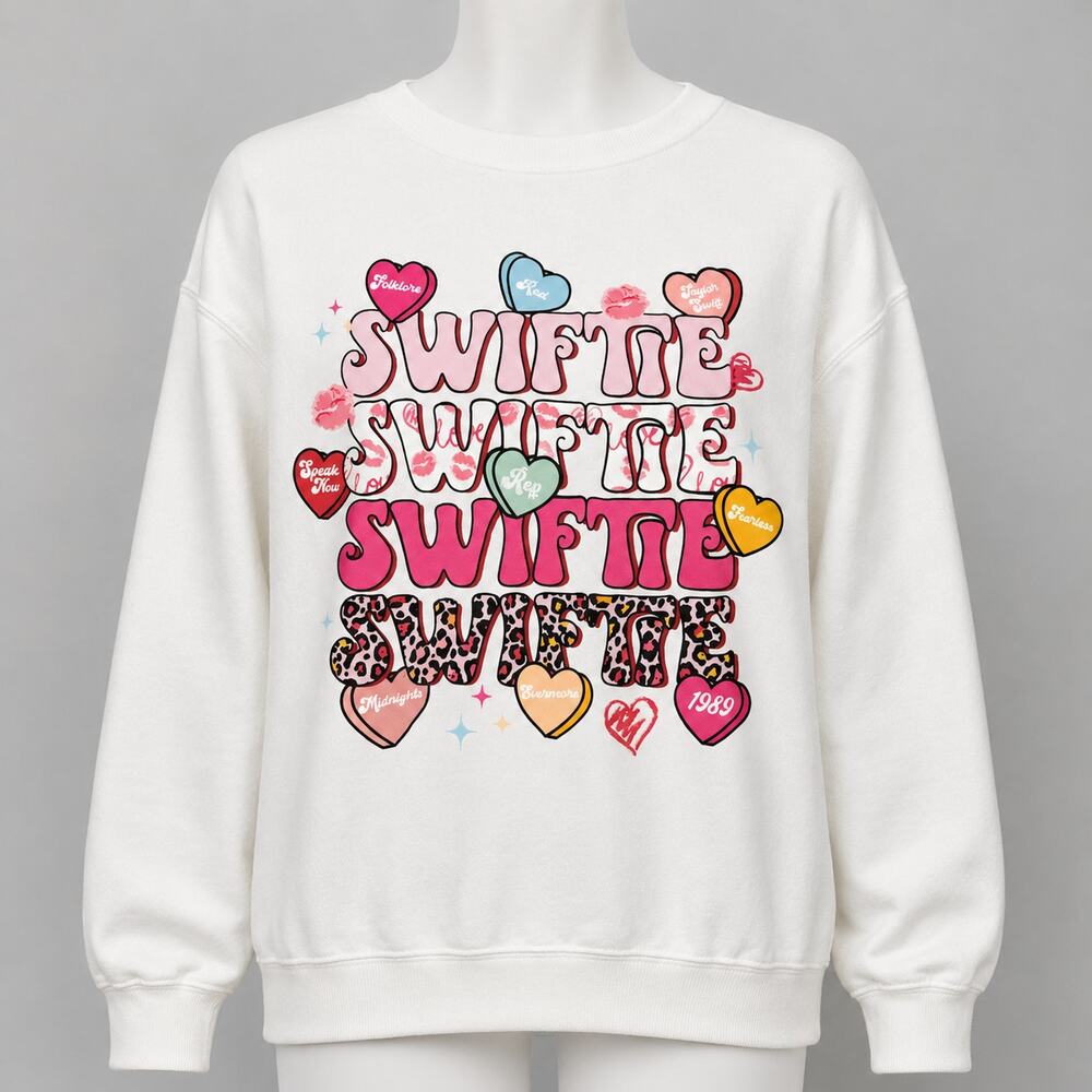 Comfort Colors Taylor Swift Eras Tour White Sweatshirt Women's Large L